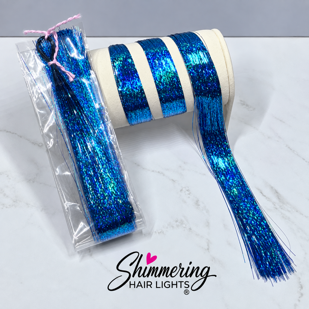 Lake Blue Hair Tinsel | Shimmer