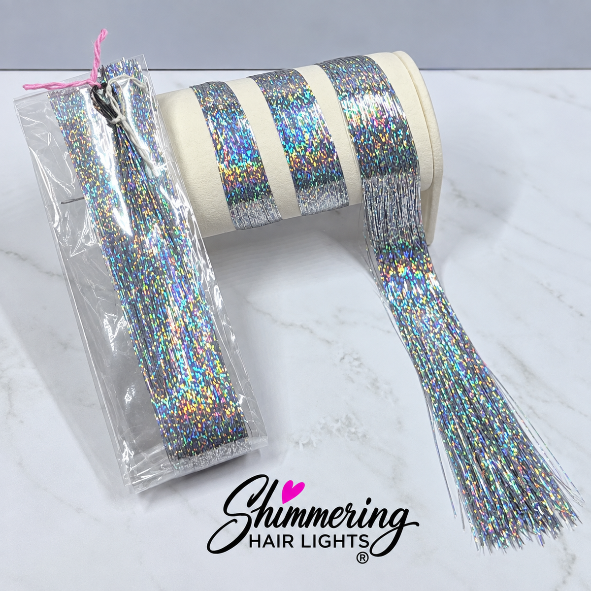 Diamond Silver Hair Tinsel | Shimmer
