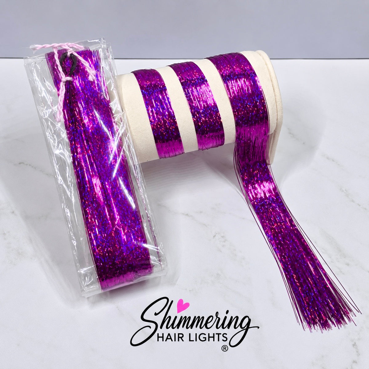 Fuscia Fantasy Hair Tinsel | Shimmer